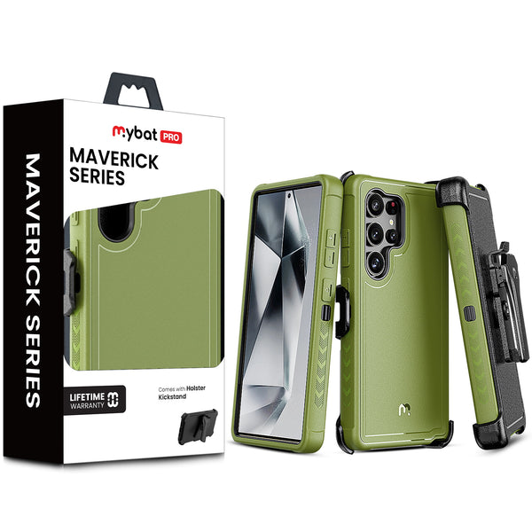 MyBat Pro Maverick Series Case w/ Holster for Samsung Galaxy S25 Ultra - Army Green - RSS25UCS3NXS004-1.jpg