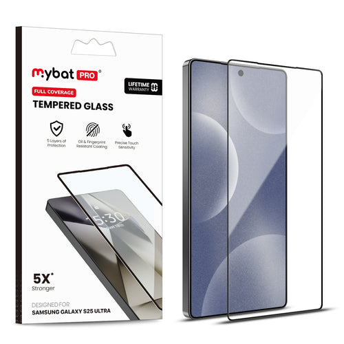 MyBat Pro Full Coverage Tempered Glass Screen Protector (Fingerprint Unlock) for Samsung Galaxy S25 Ultra - Black - RSS25USC85U-1.jpg