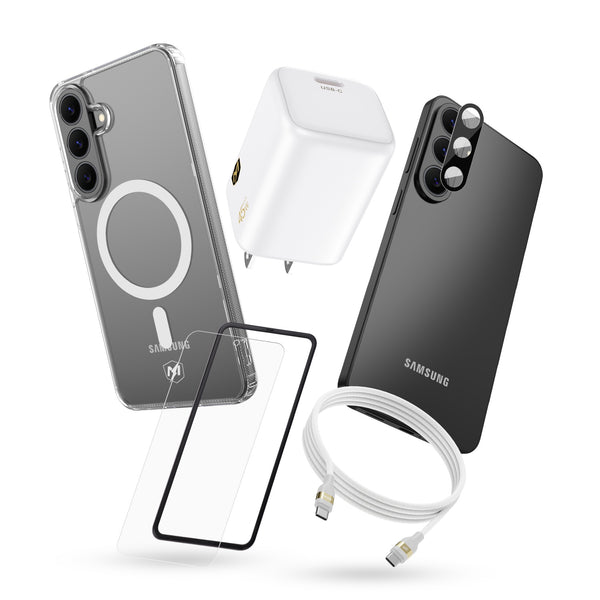 MyBat Pro Samsung Galaxy S26 Fan Edition Bundle #1 - Clear Case / White Charger + Cable - RSS26FE5IN1BDL001.JPG