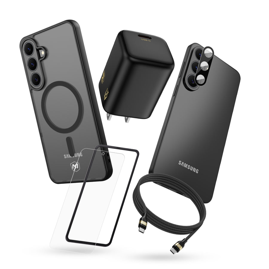 MyBat Pro Samsung Galaxy S26 Fan Edition Bundle #2 - Smoke Case / Black Charger + Cable - RSS26FE5IN1BDL002.JPG
