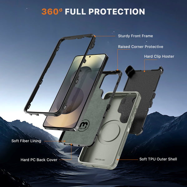 MyBat Pro Maverick Series MagSafe Case w/ Holster for Samsung Galaxy S26 Ultra - Grey - RSS26UCS3NXMS005-8.jpg