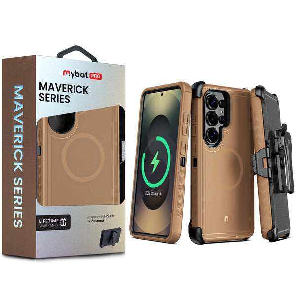 MyBat Pro Maverick Series MagSafe Case w/ Holster for Samsung Galaxy S26 Ultra - Brown - RSS26UCS3NXMS006-1.jpg