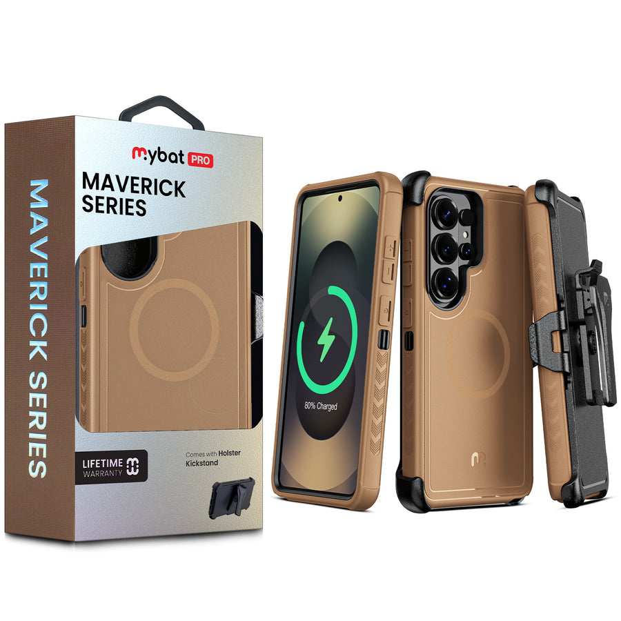 MyBat Pro Maverick Series MagSafe Case w/ Holster for Samsung Galaxy S26 Ultra - Brown - RSS26UCS3NXMS006-1.jpg