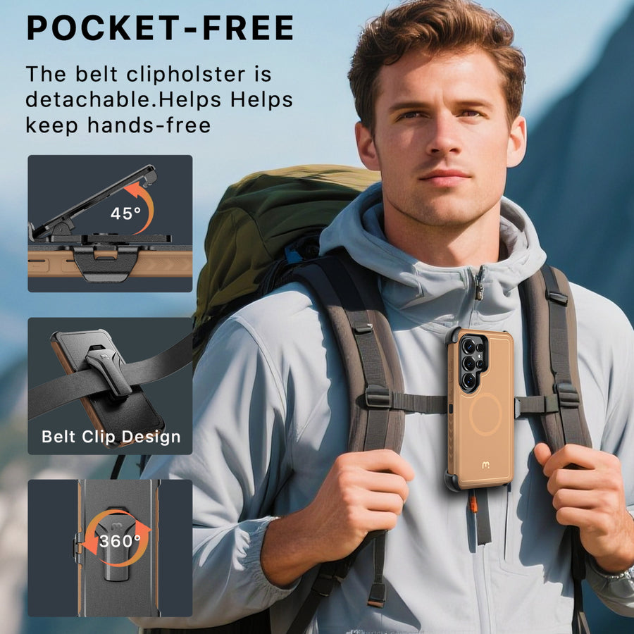 MyBat Pro Maverick Series MagSafe Case w/ Holster for Samsung Galaxy S26 Ultra - Brown - RSS26UCS3NXMS006-5.jpg