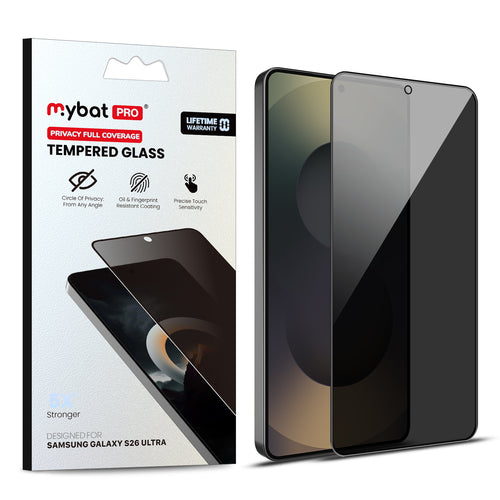 MyBat Pro Privacy Full Coverage Tempered Glass Screen Protector (Fingerprint Unlock) for Samsung Galaxy S26 Ultra - Black - RSS26USCF111U-1.jpg