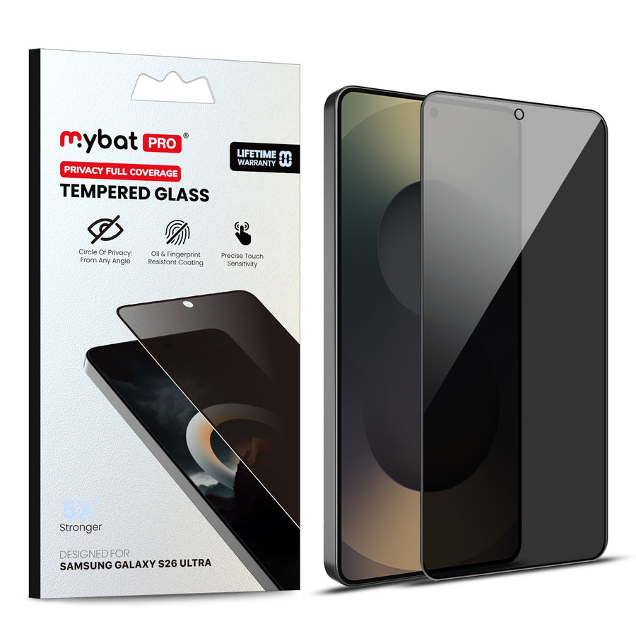 MyBat Pro Privacy Full Coverage Tempered Glass Screen Protector (Fingerprint Unlock) for Samsung Galaxy S26 Ultra - Black - RSS26USCF111U-1.jpg