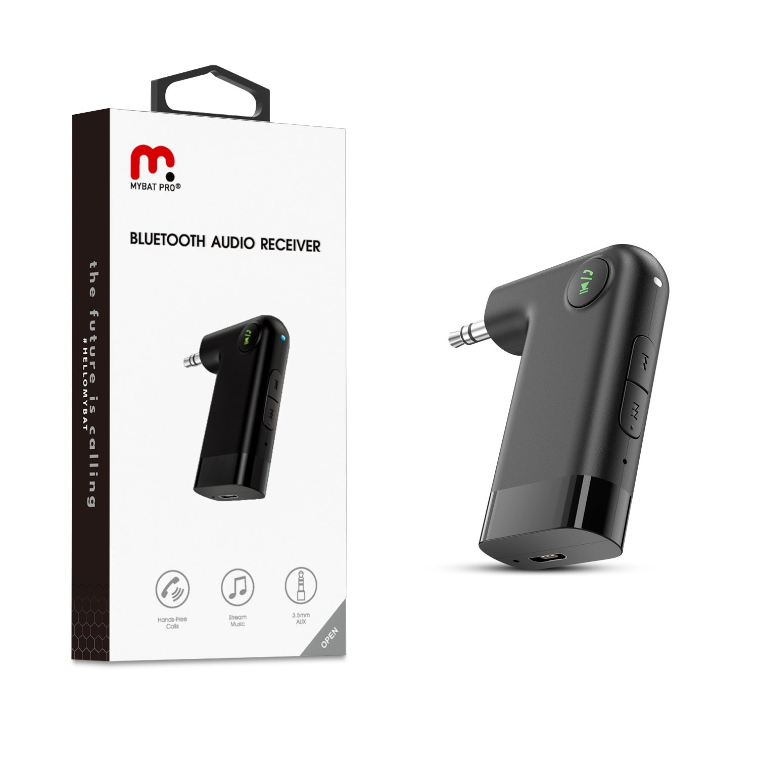 MyBat Pro Car Aux Wireless Receiver - Black