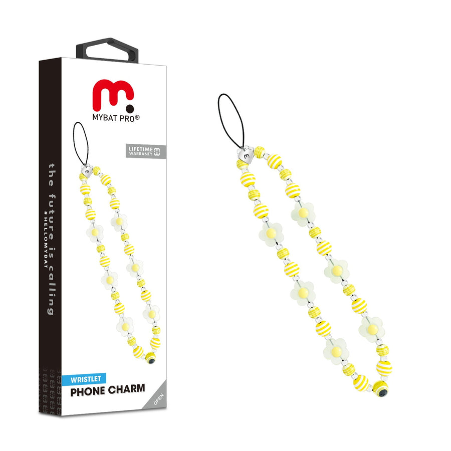 MyBat Pro Wristlet Phone Strap Charm - Yellow Daisy