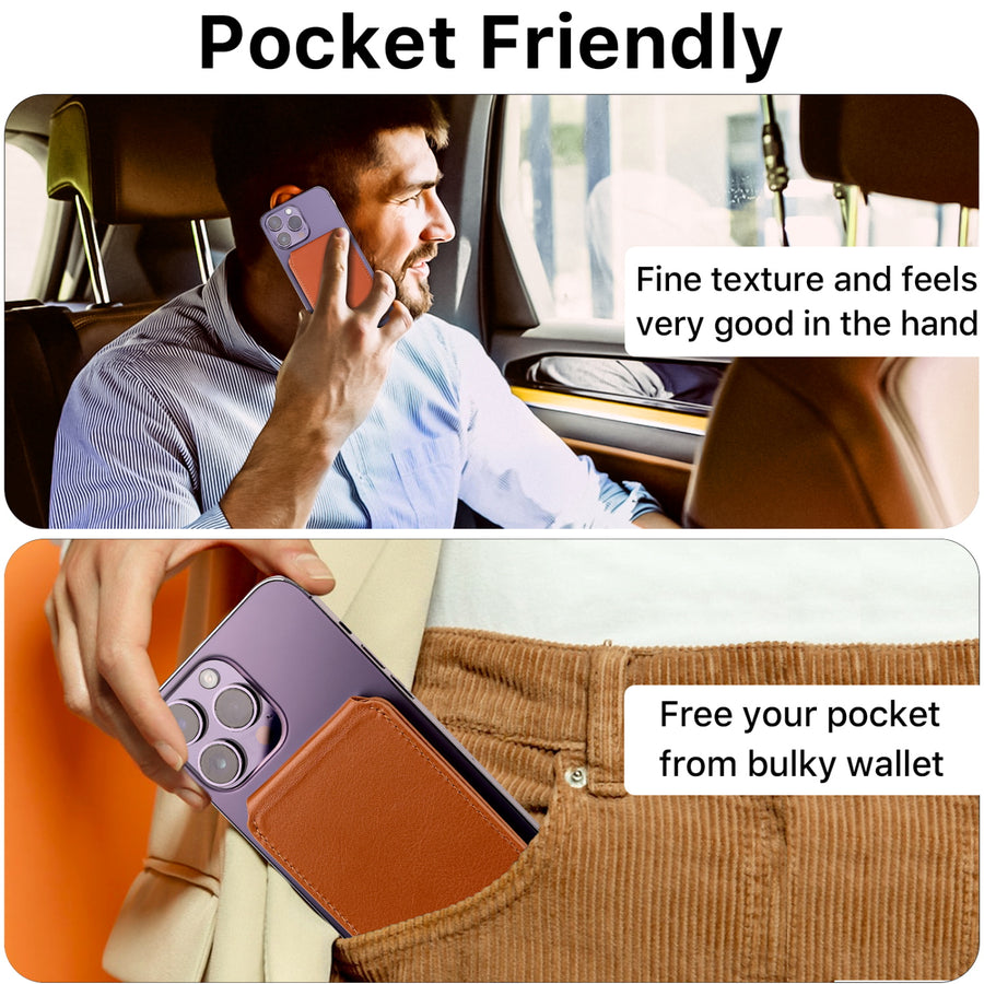 MyBat Pro Lychee Pattern Magnetic MagSafe Folding Card Holder - Brown - RUPCMJP603-7.jpg