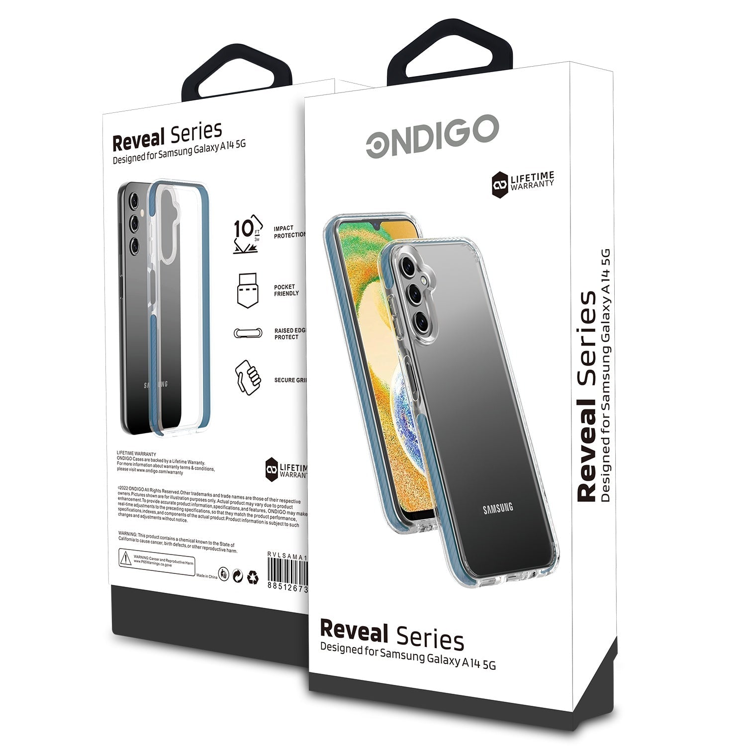 Ondigo Reveal Series Case for Samsung Galaxy A14 5G - Reflex Blue