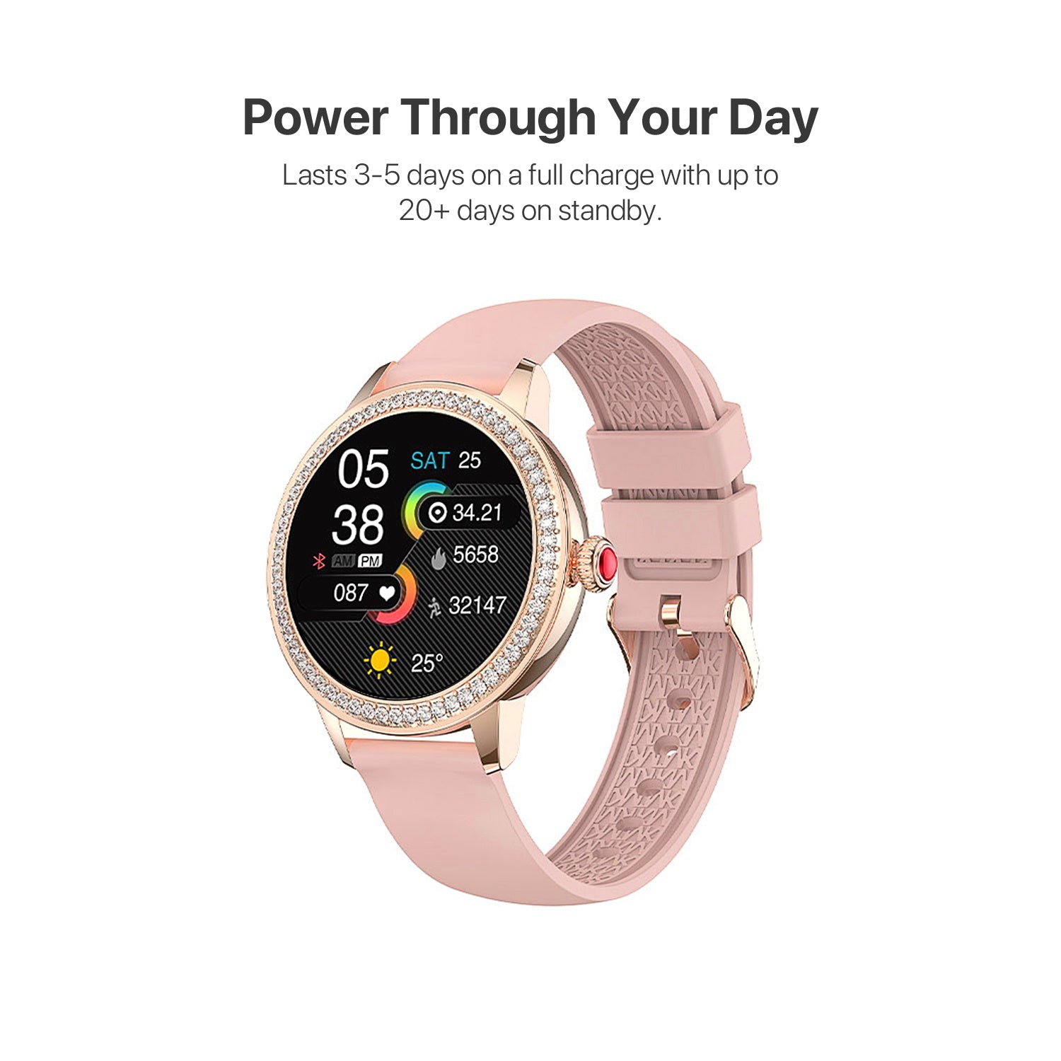 MyBat Pro Crown Diamond Smart Watch - Pink - RWDSW052-4.jpg