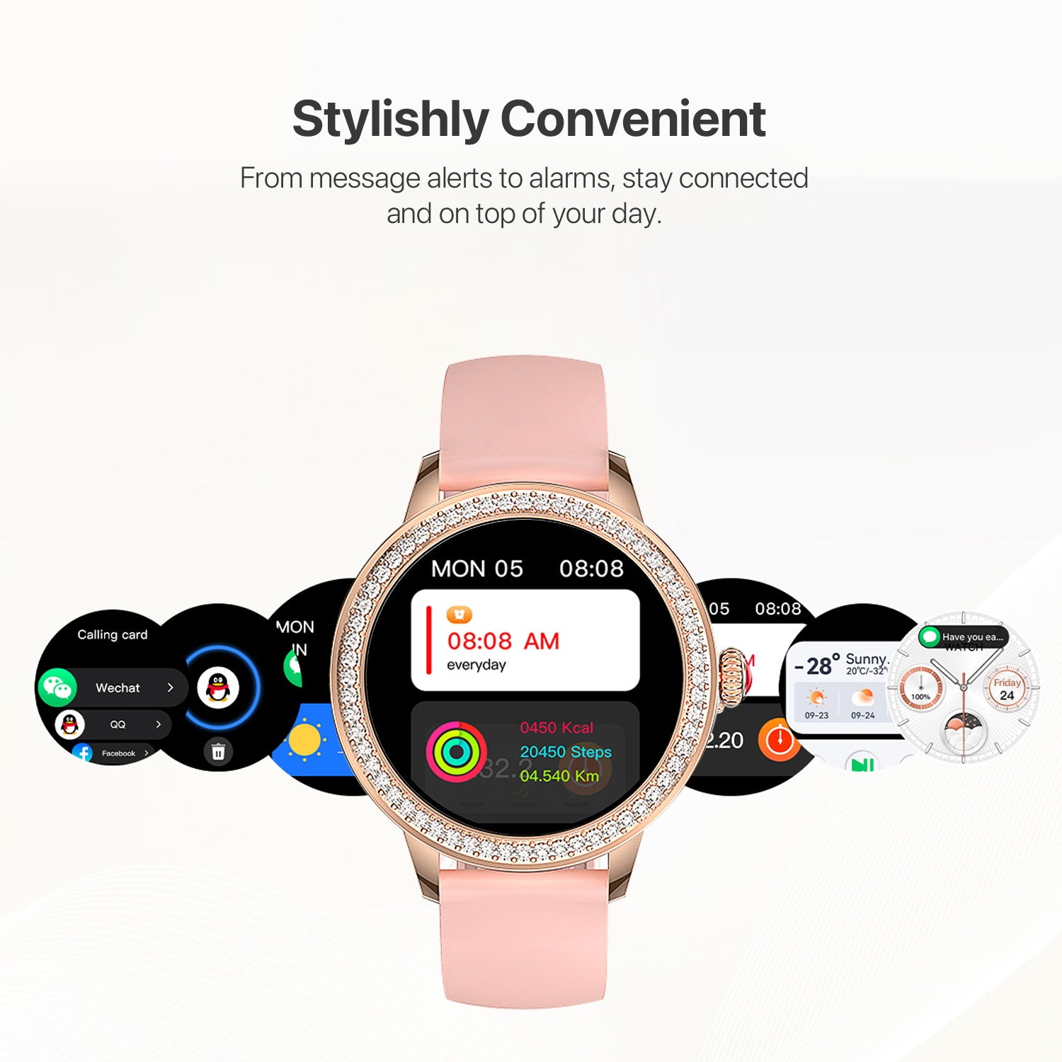 MyBat Pro Crown Diamond Smart Watch - Pink - RWDSW052-5.jpg
