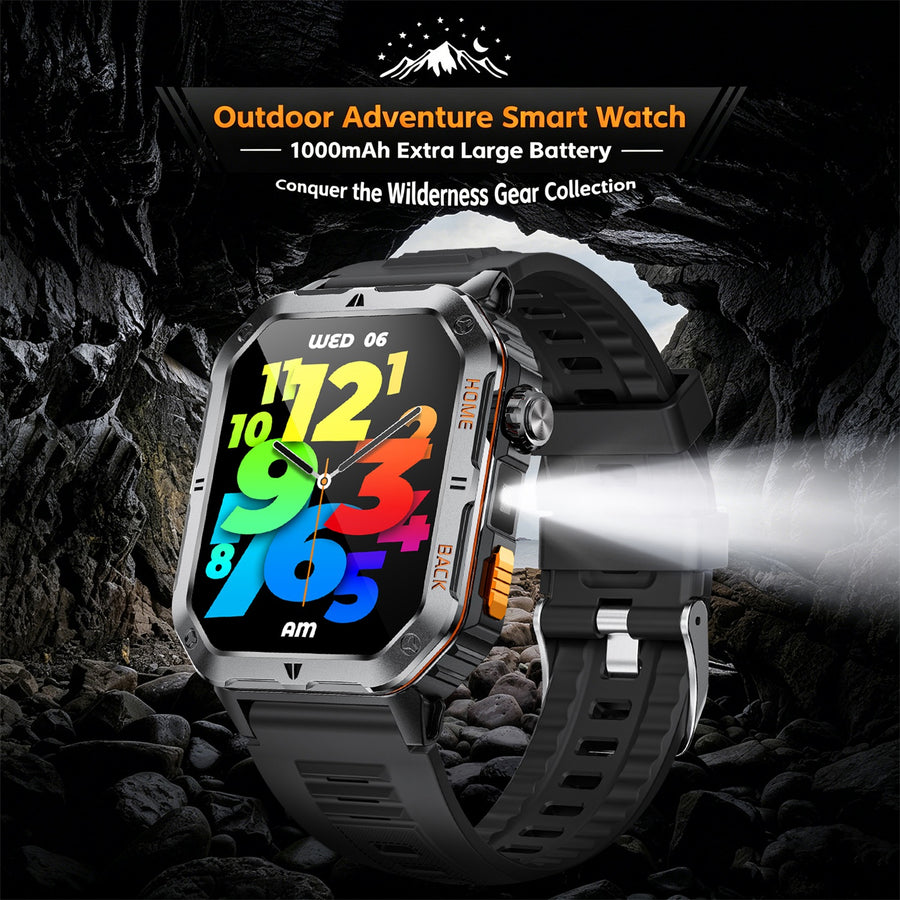 RWAN Smart Watch-1000mAh Battery 50-Day Standby Time, 2.01-inch HD Screen - Black - RWSW001-3.jpg