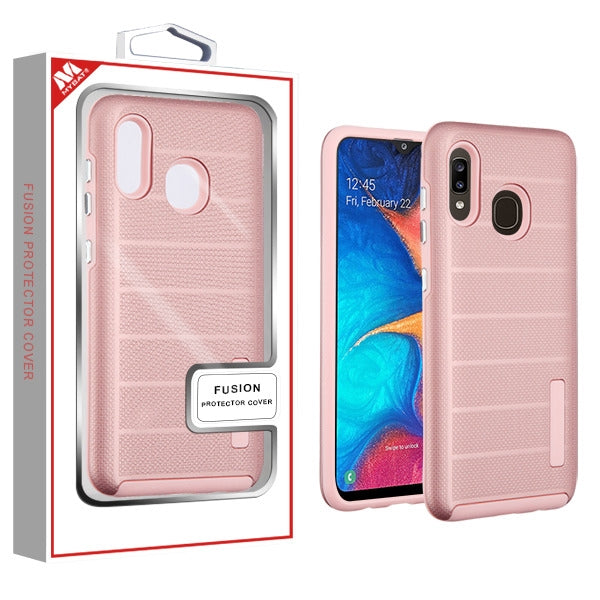 MyBat Fusion Protector Cover for Samsung Galaxy A20 - Rose Gold Dots Textured / Rose Gold - SAMA20HPCFSSO64A-1.jpg