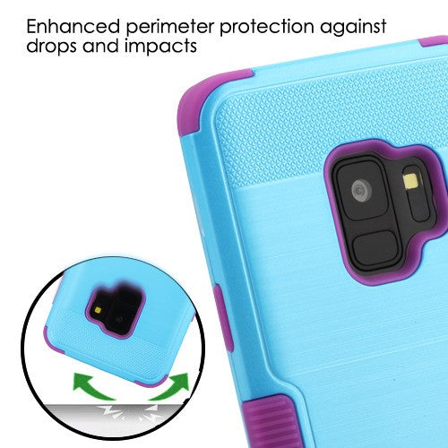 MyBat TUFF Series Case for Samsung Galaxy S9 - Metallic Baby Blue Brushed / Electric Purple - SAMS9HPCTUFFSO706WP-6.jpg