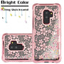 MyBat TUFF Quicksand Glitter Lite Hybrid Protector Cover for Samsung Galaxy S9 Plus - Rose Gold Electroplating / Hibiscus Flower / Silver Flowing Sparkles - SAMS9PLUSHPCTUFFQGLCH103WP-6.jpg
