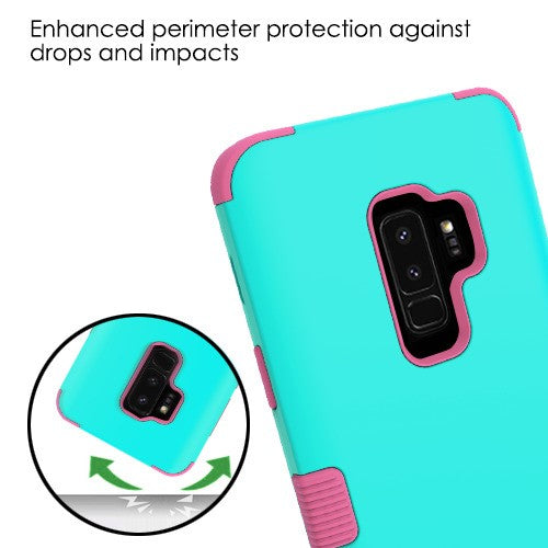MyBat TUFF Series Case for Samsung Galaxy S9 Plus - Rubberized Teal Green / Electric Pink - SAMS9PLUSHPCTUFFSO048WP-6.jpg