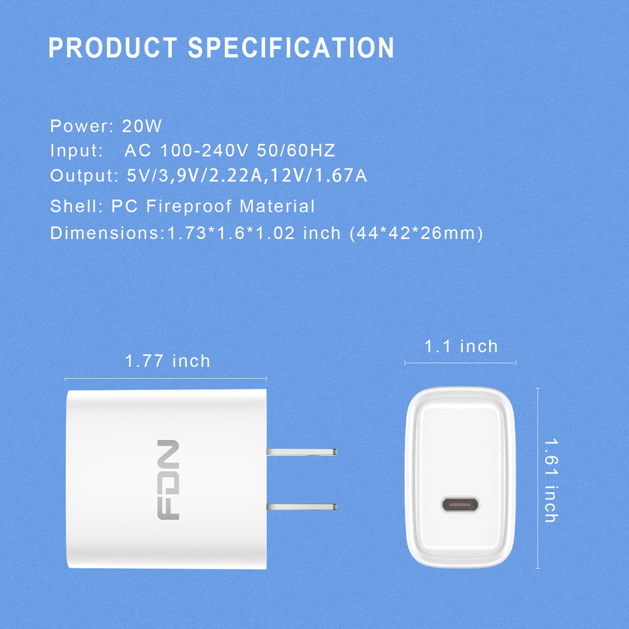 FDN USB-C Wall Charger (20W) - White - SCGTRAC25W-9.jpg