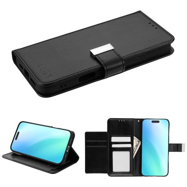 FDN MyJacket Wallet Xtra Series for Apple iPhone 16 Plus - Black / Black - SIP16MPCMJG031-2.jpg