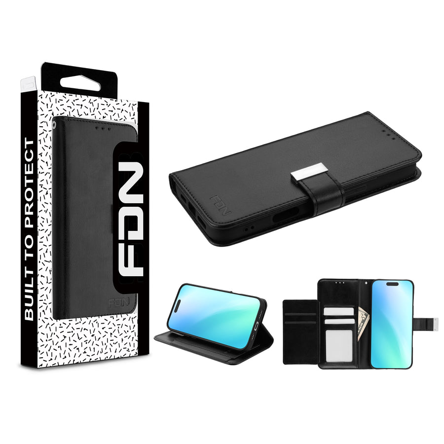 FDN MyJacket Wallet Xtra Series for Apple iPhone 16 - Black / Black - SIP16PCMJG031-1.jpg