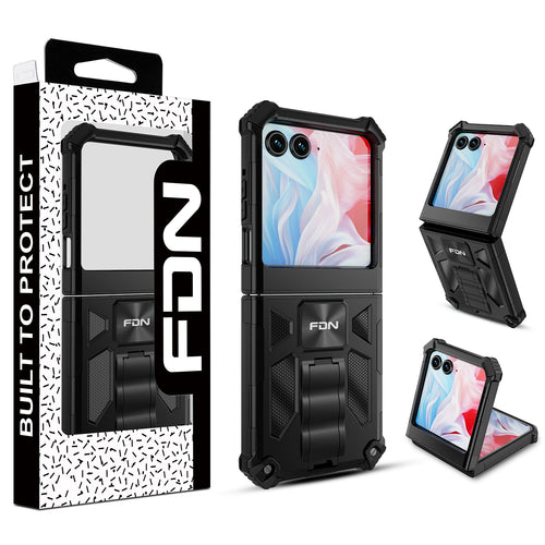 FDN Sturdy Hybrid Protector Cover (with Stand) for Motorola razr (2024) / razr (2025) / razr (2026) - Black / Black - SMRAZR4CSFSSS001-1.jpg