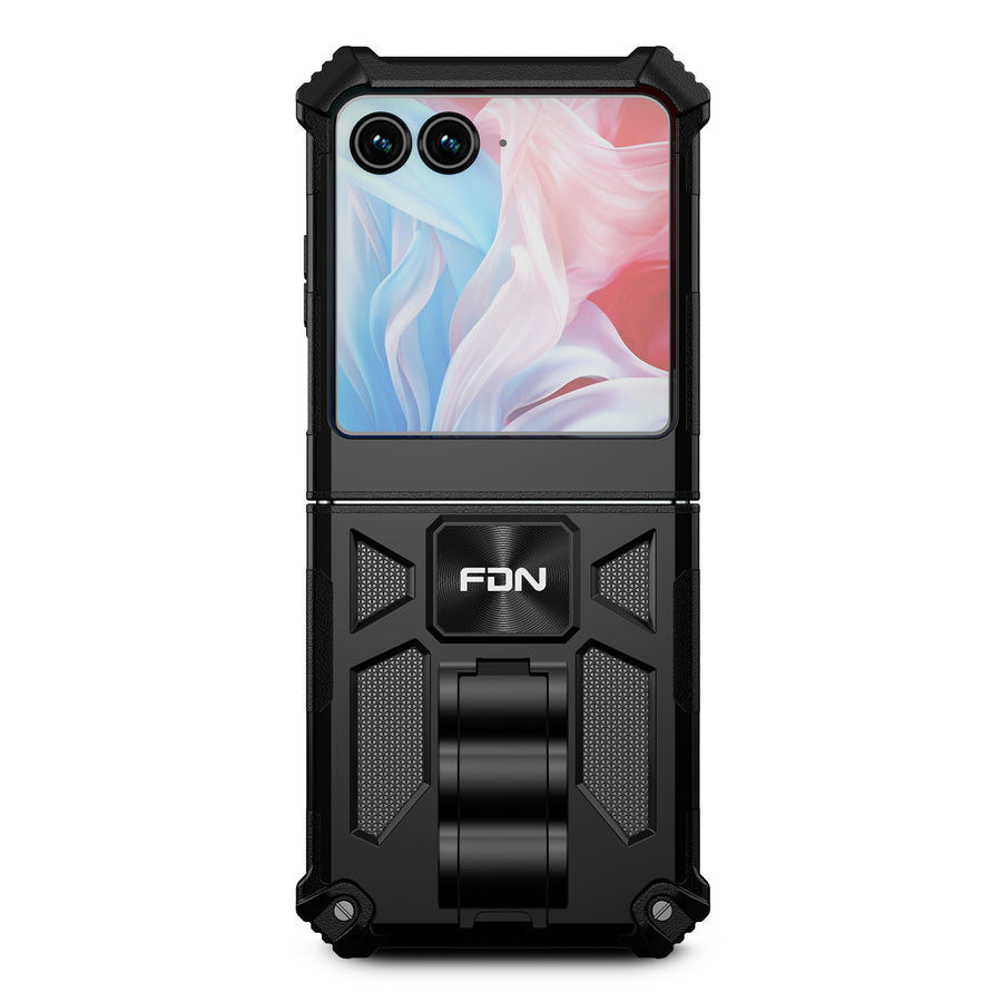 FDN Sturdy Hybrid Protector Cover (with Stand) for Motorola razr (2024) / razr (2025) / razr (2026) - Black / Black - SMRAZR4CSFSSS001-3.jpg