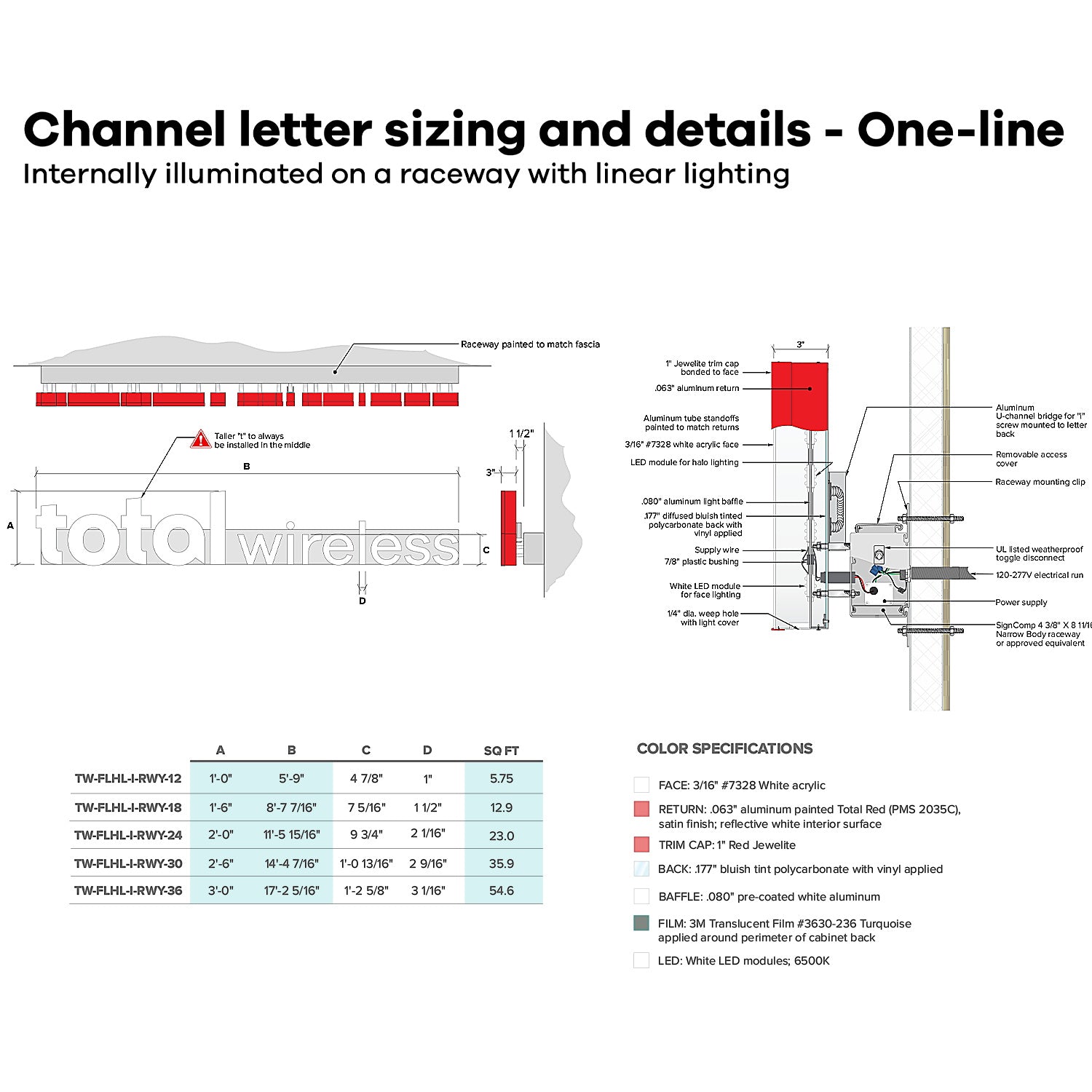 total Channel Letter, Internally Illuminated and Halo-Lit (W=11'6"*H=24") - SPTATAL24-2.jpg