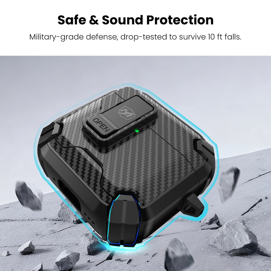 MyBat Pro SafeSound Magnetic Locking AirPods Case  for Apple AirPods 5 / AirPods 4 - Black - TT-RAIRP5CSTPUS012-5.JPG