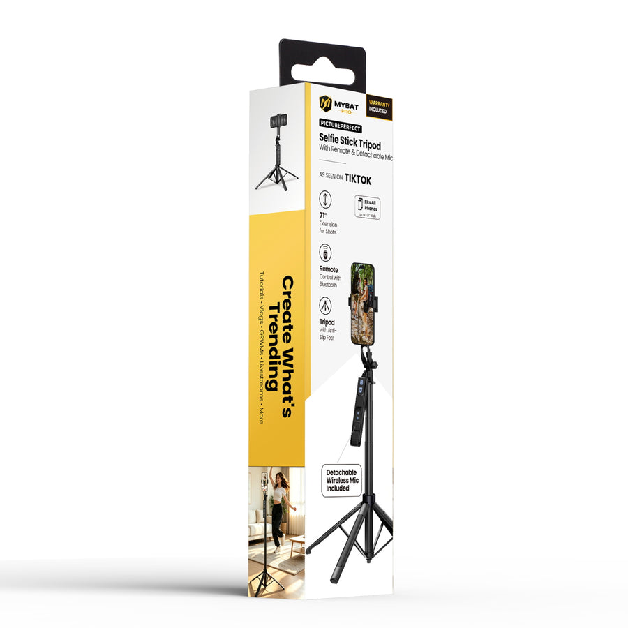 MyBat Pro Selfie Stick TripodWith Remote & Detachable Mic - Black - TT-RCLSEL029-1.JPG