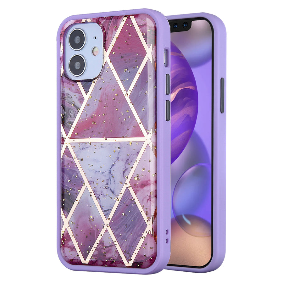 Airium Hybrid Case for Apple iPhone 12 mini - Purple Marbling / Purple - UIP12CSFSSM061-2.jpg