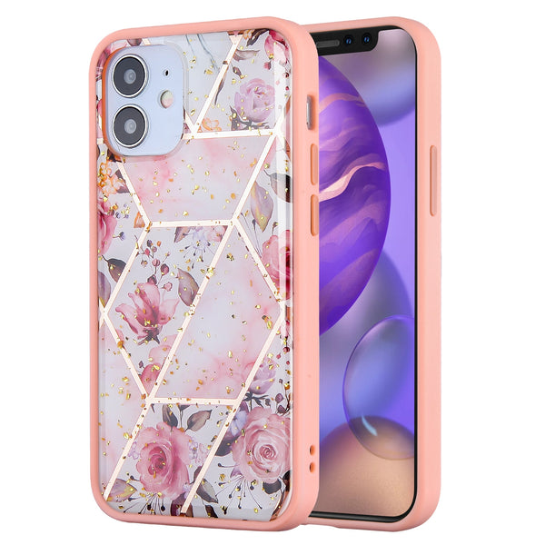 Airium Hybrid Case for Apple iPhone 12 mini - Roses Marbling / Pink - UIP12CSFSSM063-2.jpg