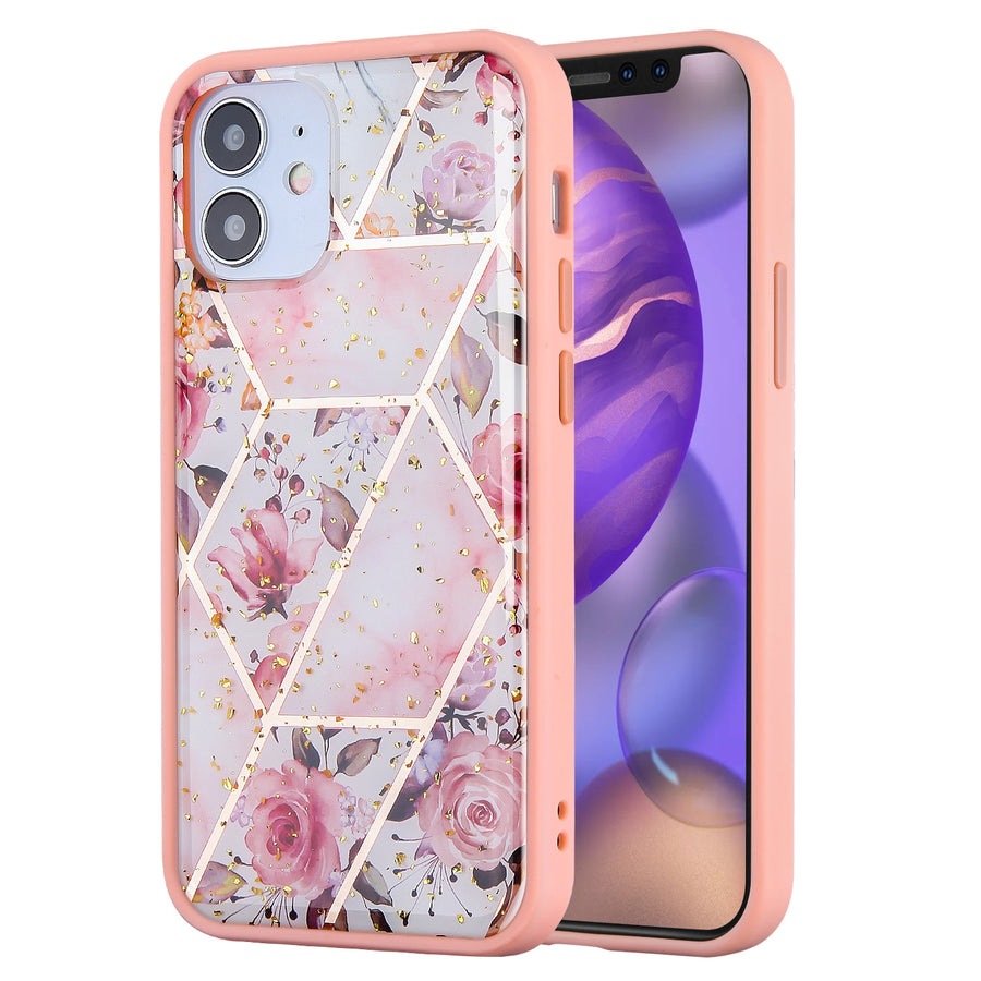 Airium Hybrid Case for Apple iPhone 12 mini - Roses Marbling / Pink - UIP12CSFSSM063-2.jpg
