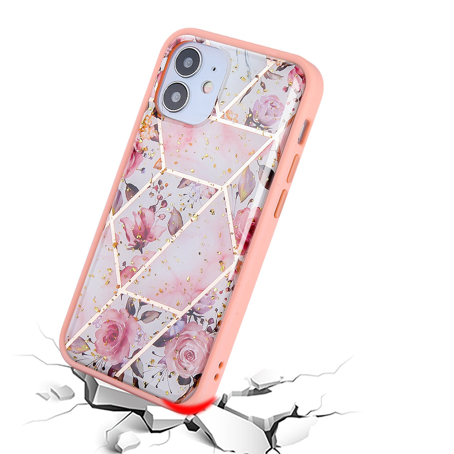 Airium Hybrid Case for Apple iPhone 12 mini - Roses Marbling / Pink - UIP12CSFSSM063-3.jpg