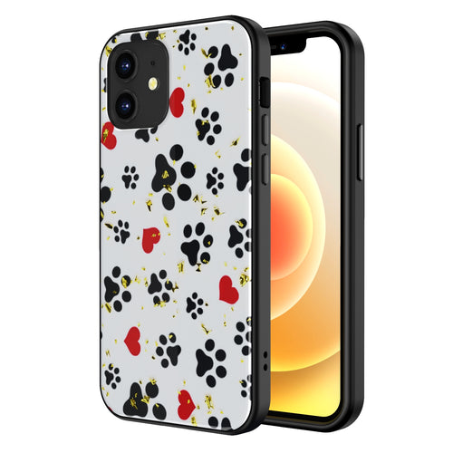 Airium Hybrid Case for Apple iPhone 12 mini - Dog Footprints / Black - UIP12CSFSSM066-2.jpg