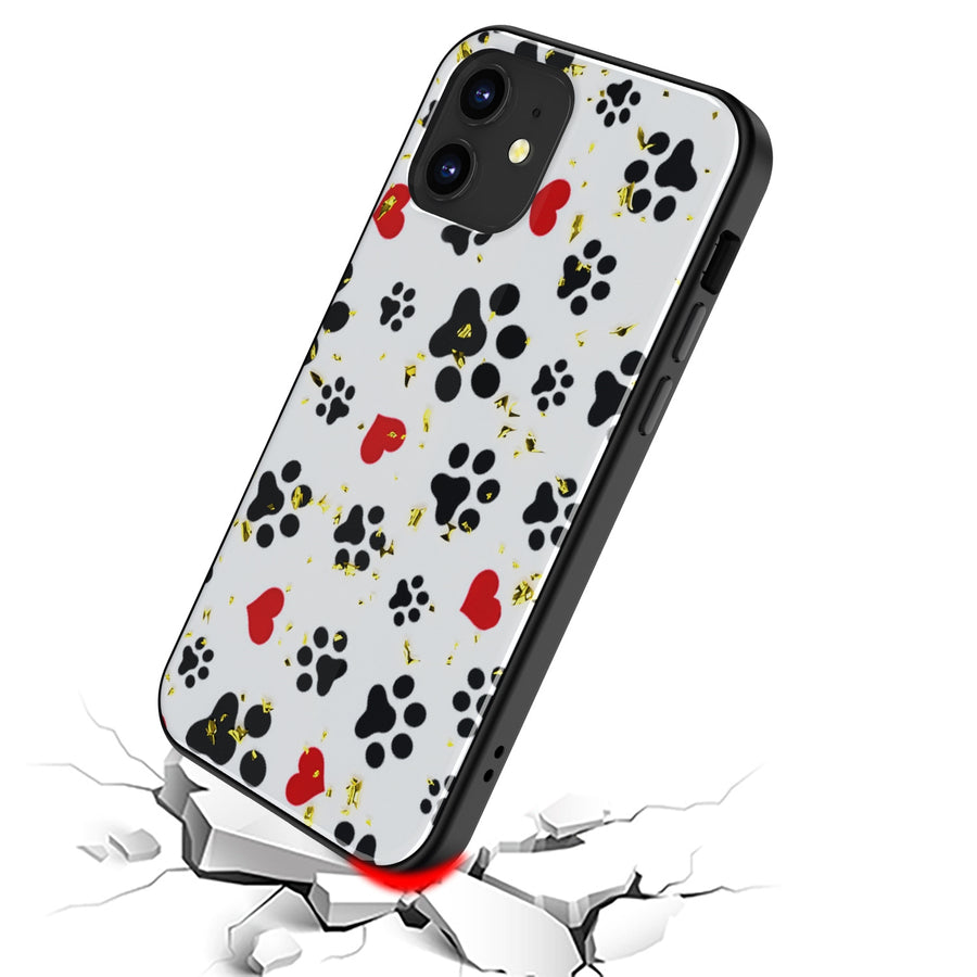 Airium Hybrid Case for Apple iPhone 12 mini - Dog Footprints / Black - UIP12CSFSSM066-3.jpg