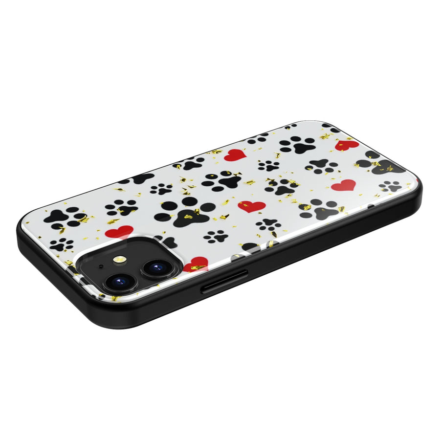 Airium Hybrid Case for Apple iPhone 12 mini - Dog Footprints / Black - UIP12CSFSSM066-5.jpg