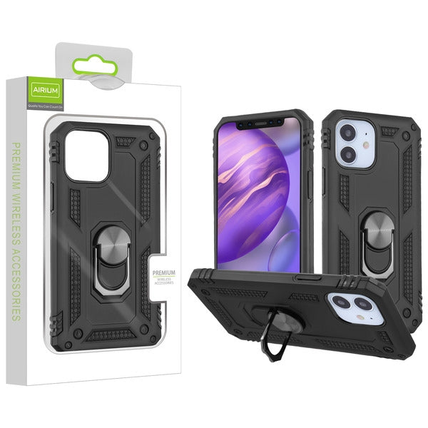 Airium Anti-Drop Hybrid Protector Case (with Ring Stand) for Apple iPhone 12 mini - Black / Black - UIP12CSFSSS241-1.jpg