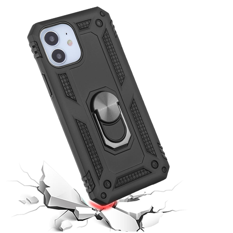 Airium Anti-Drop Hybrid Protector Case (with Ring Stand) for Apple iPhone 12 mini - Black / Black - UIP12CSFSSS241-5.jpg