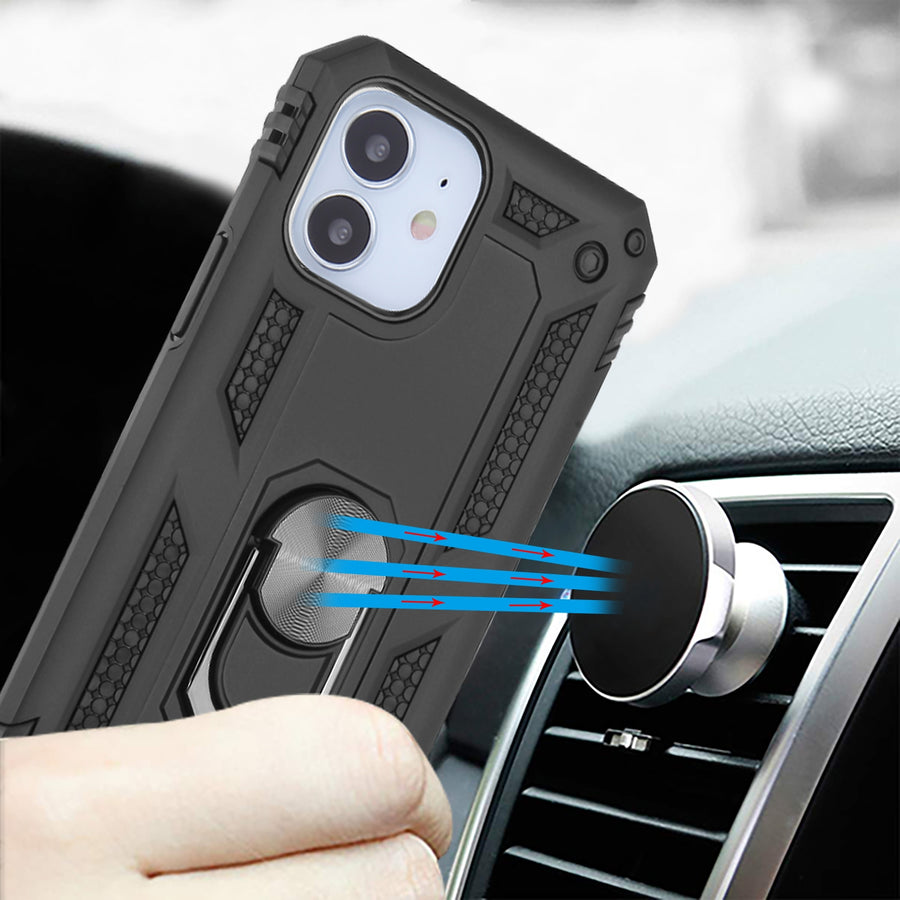 Airium Anti-Drop Hybrid Protector Case (with Ring Stand) for Apple iPhone 12 mini - Black / Black - UIP12CSFSSS241-6.jpg