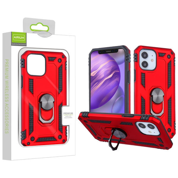 Airium Anti-Drop Hybrid Protector Case (with Ring Stand) for Apple iPhone 12 mini - Red / Black - UIP12CSFSSS242-1.jpg