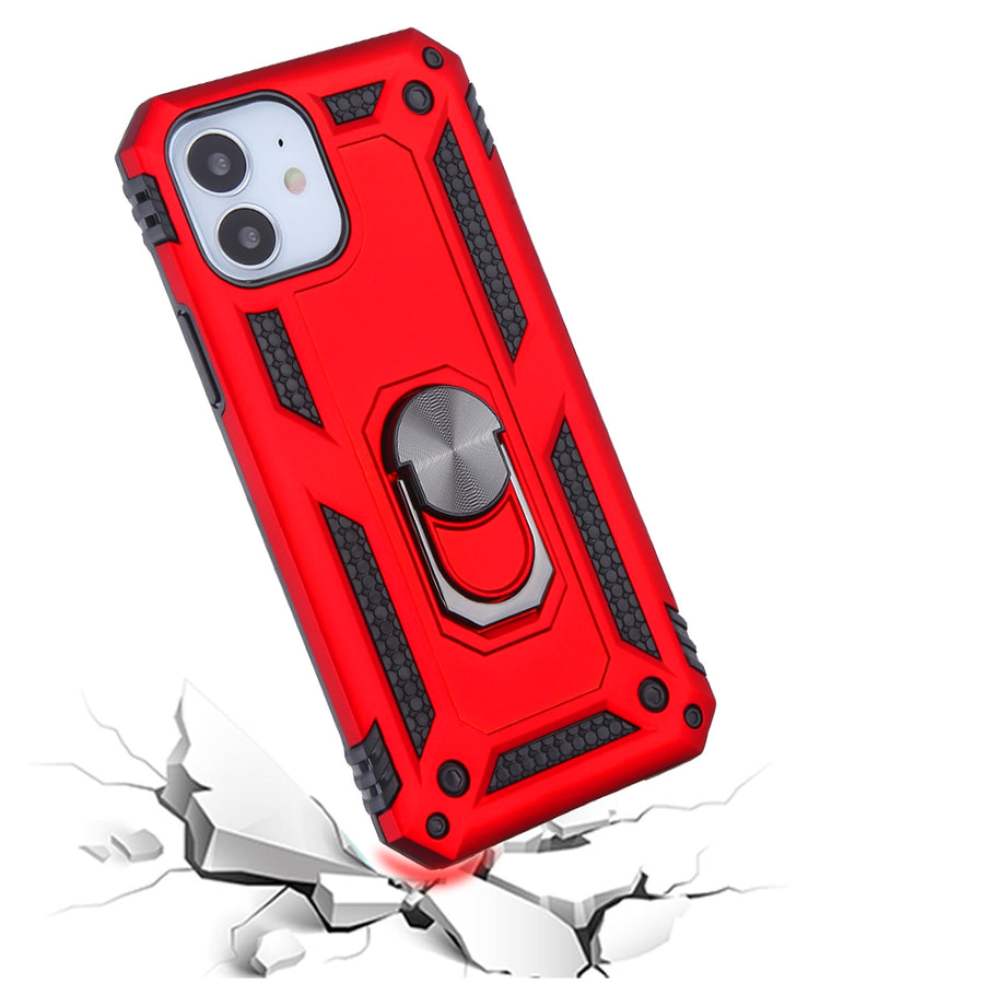 Airium Anti-Drop Hybrid Protector Case (with Ring Stand) for Apple iPhone 12 mini - Red / Black - UIP12CSFSSS242-5.jpg