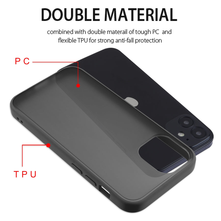 Airium Frost Hybrid Protector Cover for Apple iPhone 12 mini - Semi Transparent Smoke Frosted / Rubberized Black - UIP12CSFSSS251-5.jpg