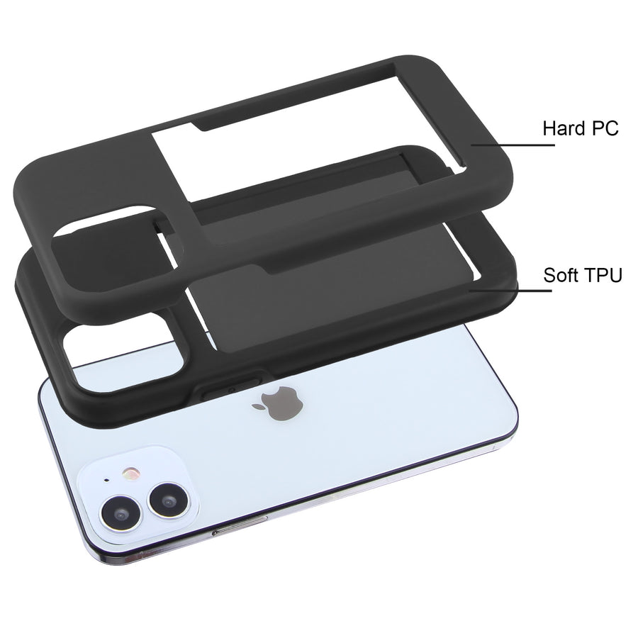 Airium Poket Hybrid Protector Cover for Apple iPhone 12 mini - Black / Black - UIP12CSPKTS001-3.jpg