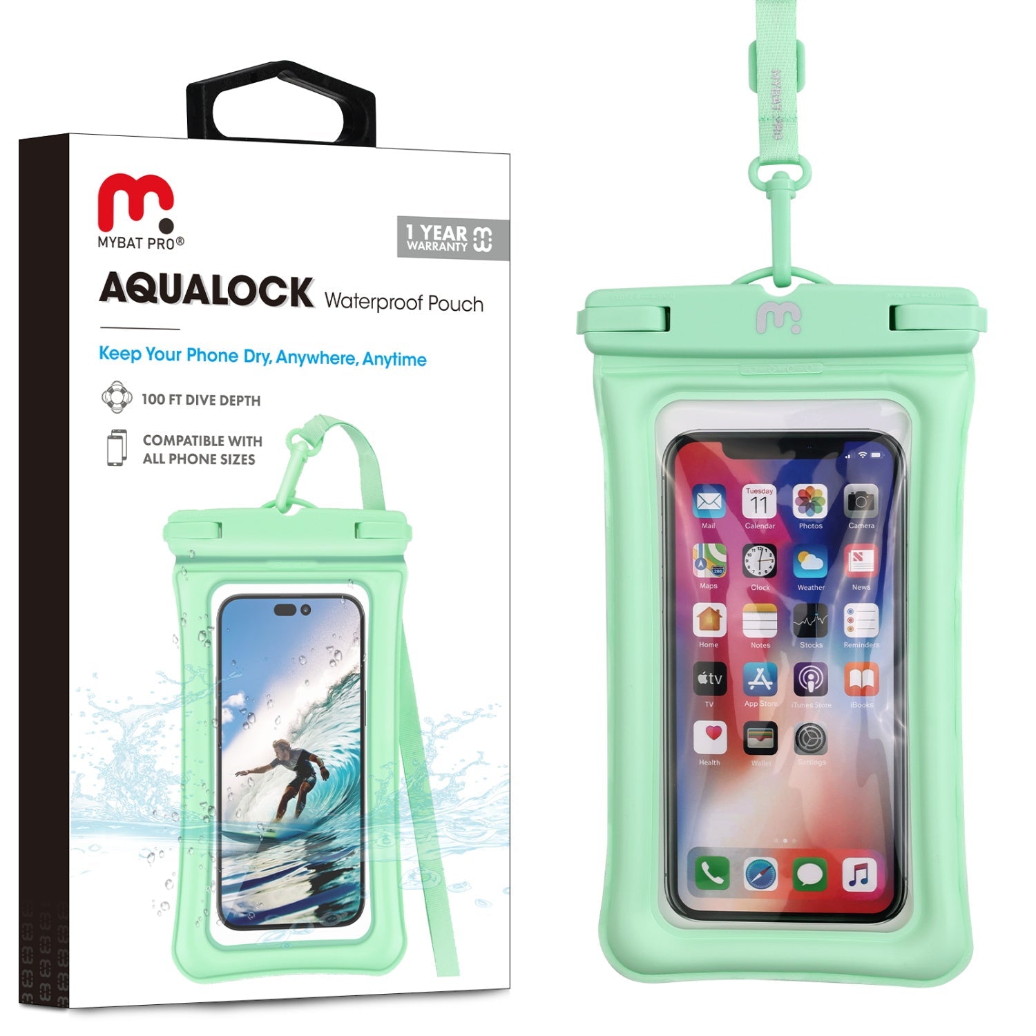 MyBat Pro AquaLock Universal Floating Waterproof Pouch - Mint