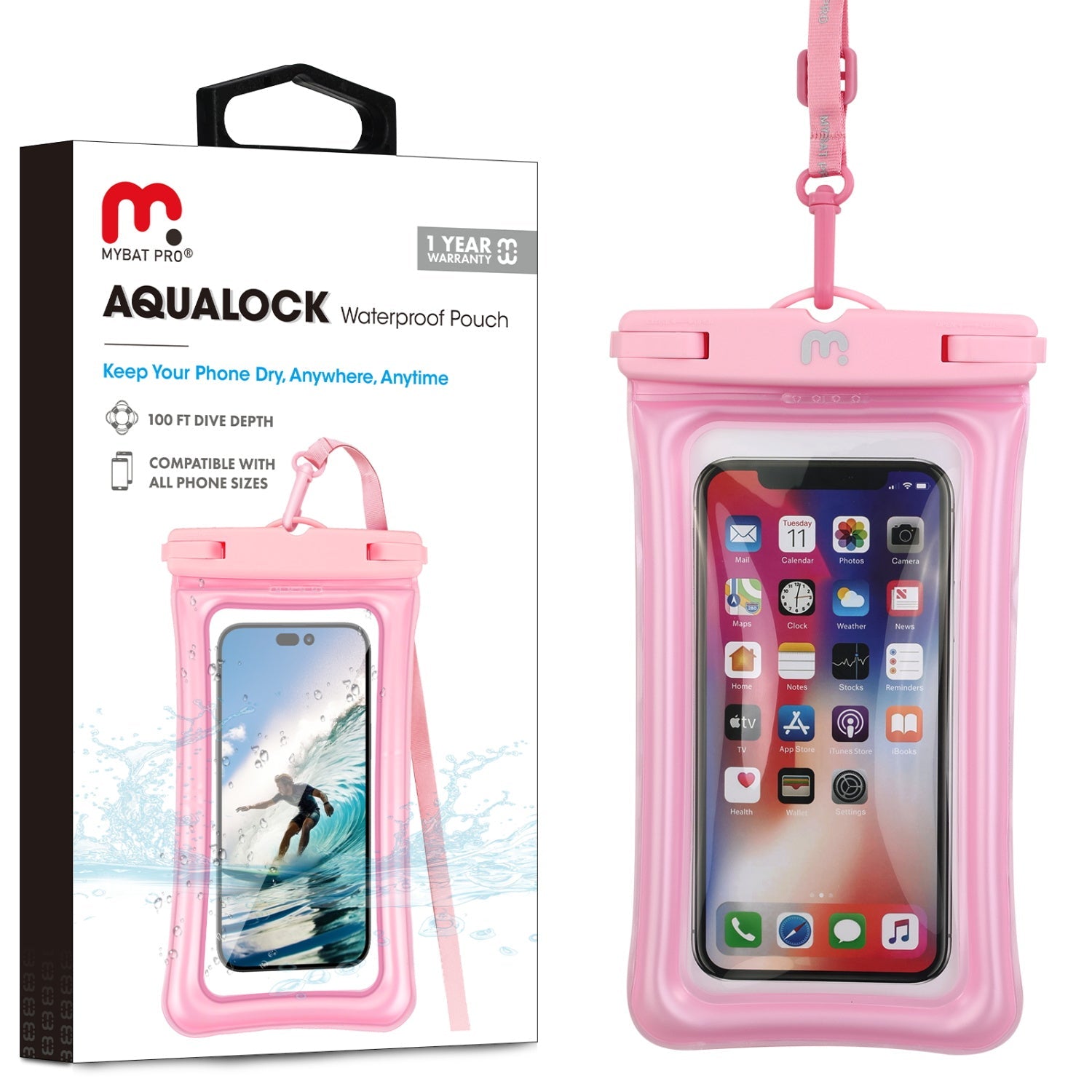 MyBat Pro AquaLock Universal Floating Waterproof Pouch - Pink