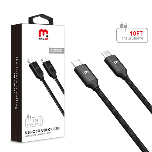 MyBat Pro USB-C to USB-C Cable - 10 FT - Black - USBCDATACABLE431-1.jpg