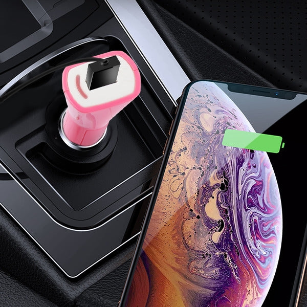 MyBat Car Charger Adapter(1A) - Pink - USBCHAGCARAD26C-5.jpg