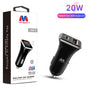 MyBat Fast Charging Car Charger with Dual Port USB-A QC3.0 and USB-C Power Delivery (20W) - Black - USBCHAGCARAD30-1.jpg