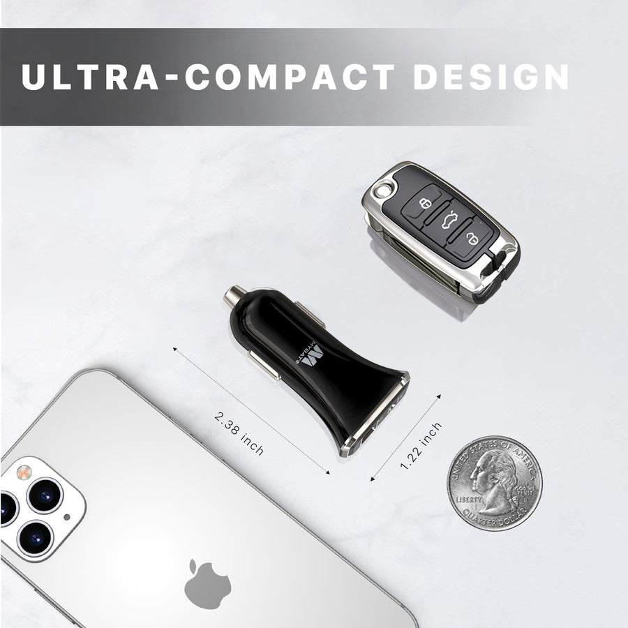 MyBat Fast Charging Car Charger with Dual Port USB-A QC3.0 and USB-C Power Delivery (20W) - Black - USBCHAGCARAD30-3.jpg