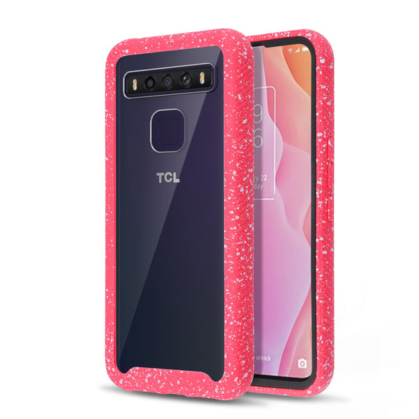 MyBat Splash Hybrid Case for TCL 10 5G UW T-mobile Revvl (non 5G) - Highly Transparent Clear / Red - UT105GCSFSSS263-2.jpg